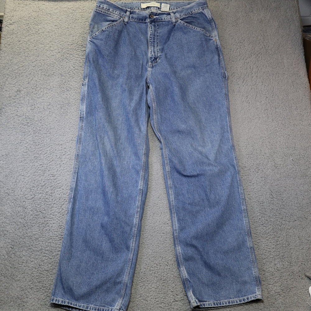 Gap Industrial Standard Mens Carpenter Jeans Blue Denim Workwear 36x34 - Picture 1 of 12